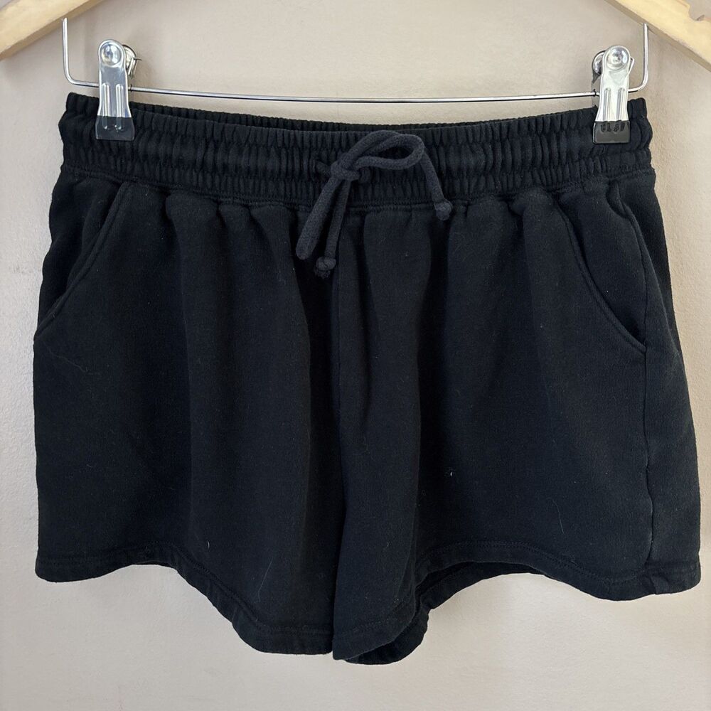 Aeropostale Women’s Small High-Waisted Black Cotton Shorts Drawstring Casual
